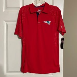 NWT Red New England Patriots Football Golf Shirt Mens Small